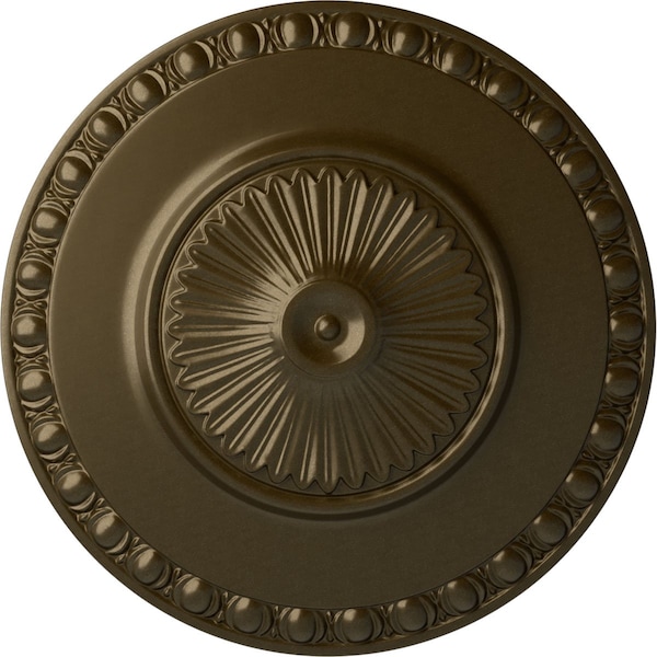 Ekena Millwork Lyon Ceiling Medallion (Fits Canopies up to 3 5/8"), Hand-Painted Brass, 23 1/2"OD x 3 1/4"P CM23LYBRS - main